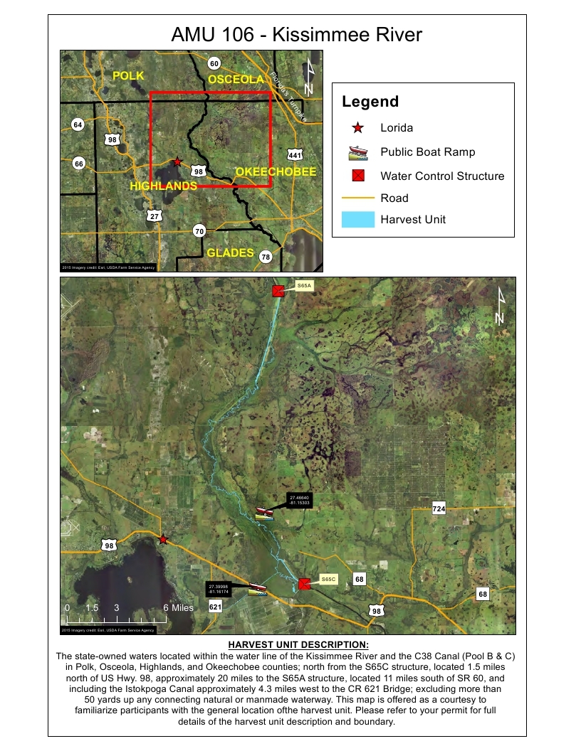 Kissimmee river harvest map